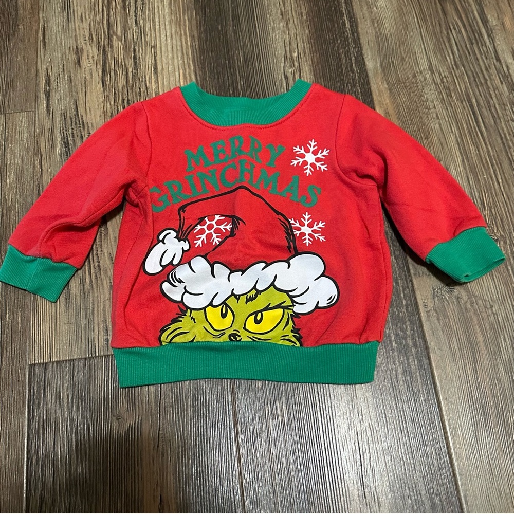 Merry Grinchmas Grinch crew sweatshirt baby 12 mo Christmas holiday unisex